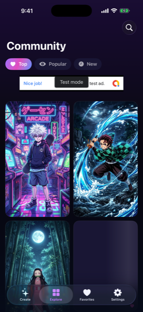 Community feed of wallpapers made by users